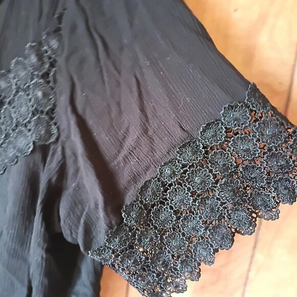 no boundaries plus size womens black short sleeve open front tie size 3X - Picture 4 of 5